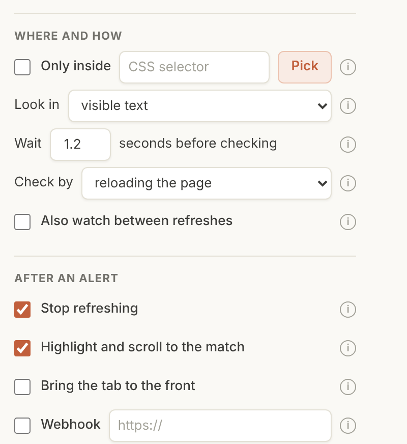 Where and how to check, and what happens after an alert